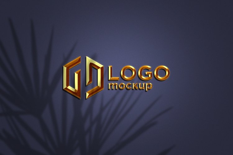 Golden Logo Mockup Template