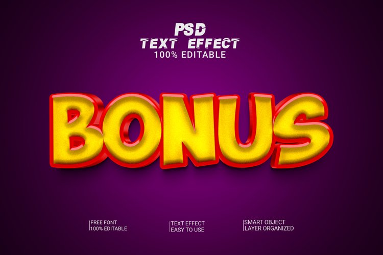 Bonus 3d Editable Text Effect Style
