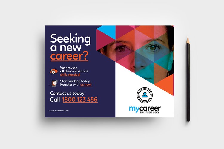 A5 Recruitment Agency Flyer Template example image 1