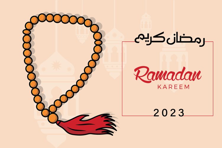 Ramadan Kareem Chaplet of Beads vector background design.
