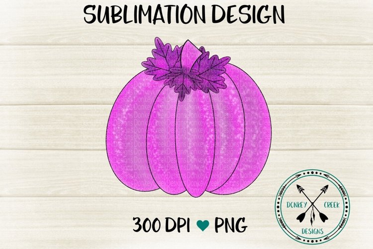 Hand Drawn Pink and Purple Watercolor pumpkin PNG example image 1