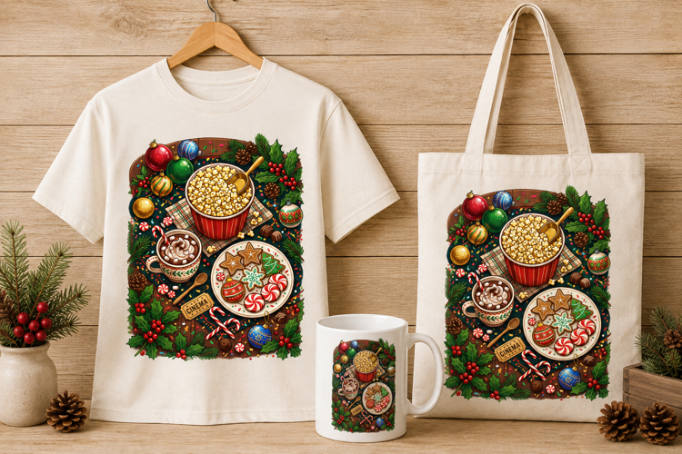 Holiday Cinema Snack Arrangement Christmas Art
