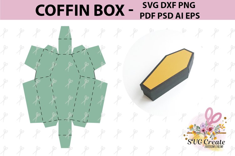 Coffin Template Pdf Box Printable Coffin Box