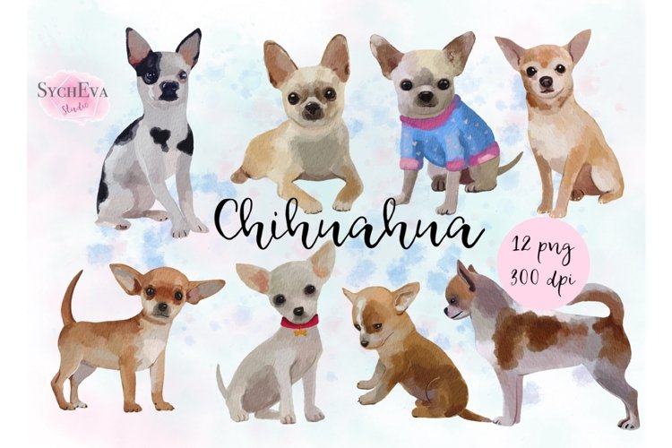 Watercolor Chihuahua Png clipart example image 1