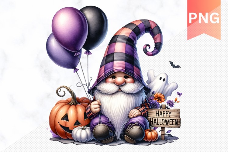 Halloween Gnome Sublimation - Clipart PNG Design
