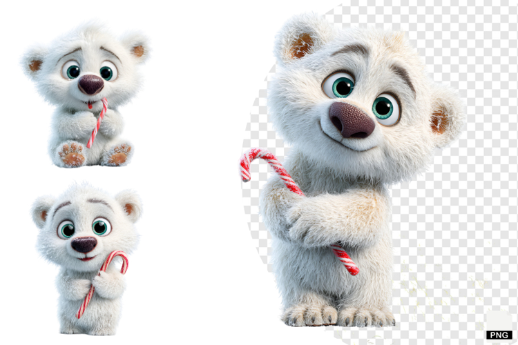 Winter Polar Bear Cub Clipart