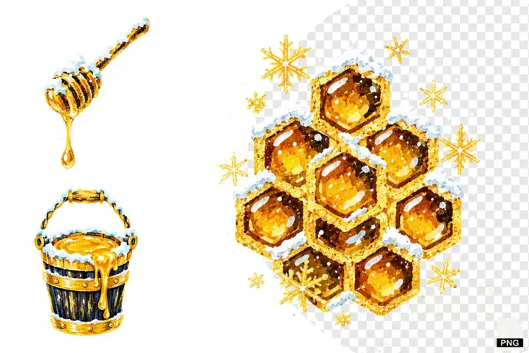 Winter Bees Garden Clipart