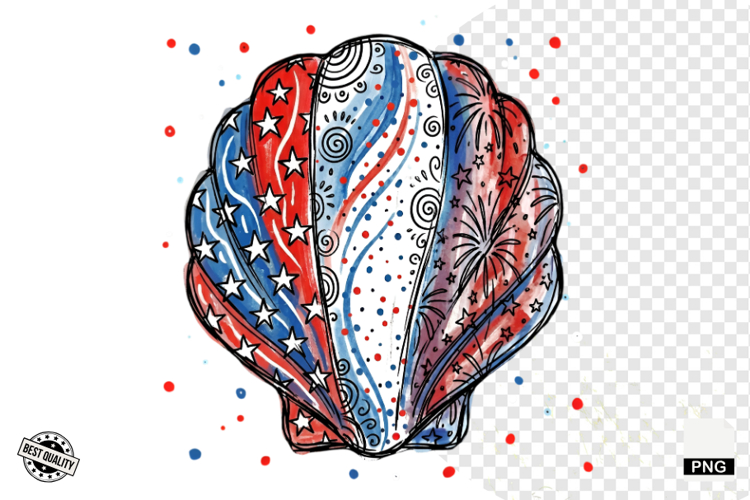 4th of July Undersea Life Clipart example image 1