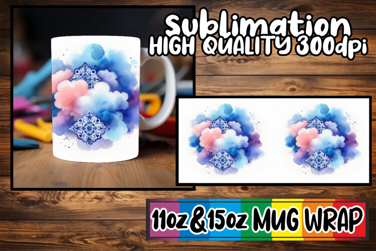 Cozy moments sublimation print wrap, Watercolor Pattern example image 1
