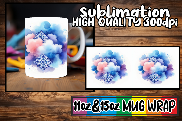 Cozy moments sublimation print wrap, Watercolor Pattern