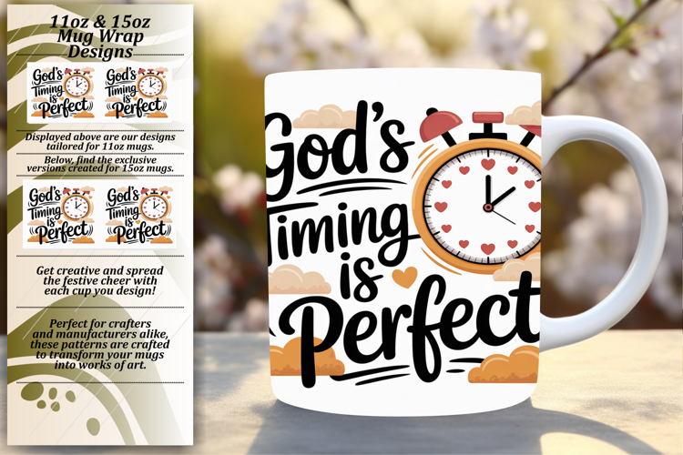 Elegant 15oz Mug Wrap Png Template , Religious