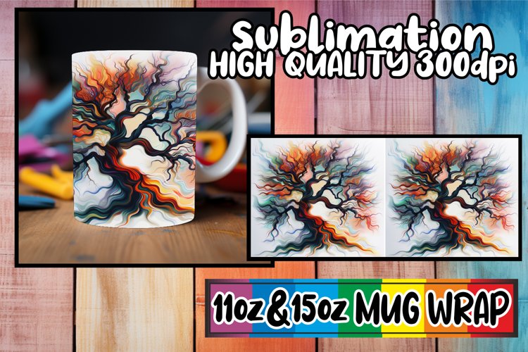 Spring Breeze Mug Sublimation Wrap - Sublimation 11oz 15oz example image 1