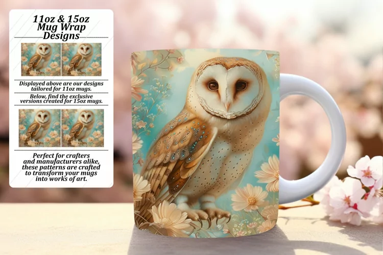 Charming Owl Mug Wrap for Spring