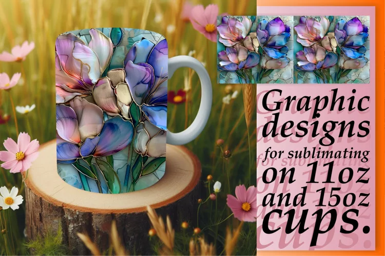 Radiant Springtime Elegance Mug Wrap: Sublimation - 11oz/15o