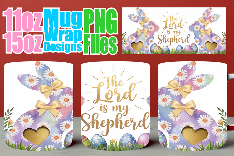 Whimsical evenings 11oz 15oz sublimation wrap, Easter Bunny example image 1