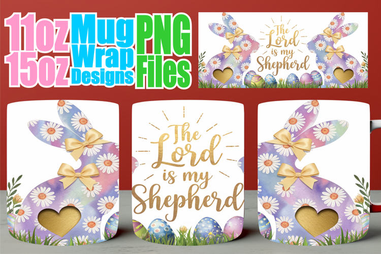 Whimsical evenings 11oz 15oz sublimation wrap, Easter Bunny