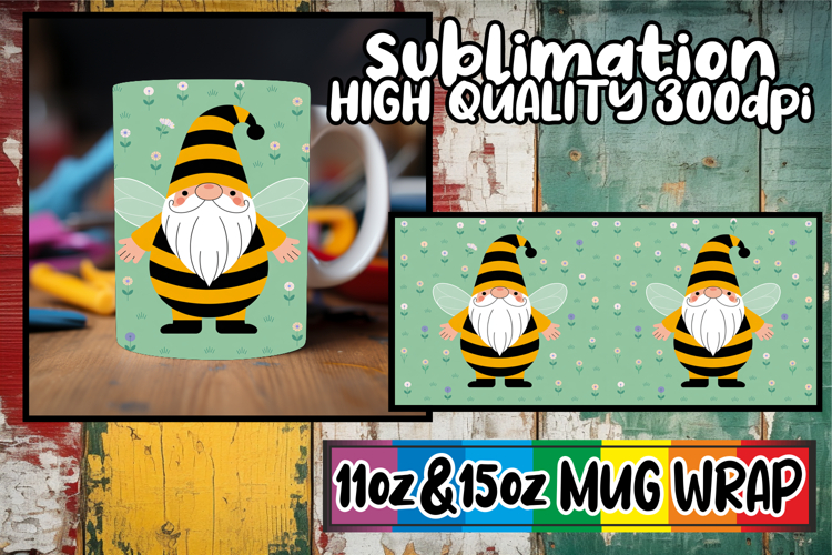 Happy journeys sublimation mug wrap, Gnomes