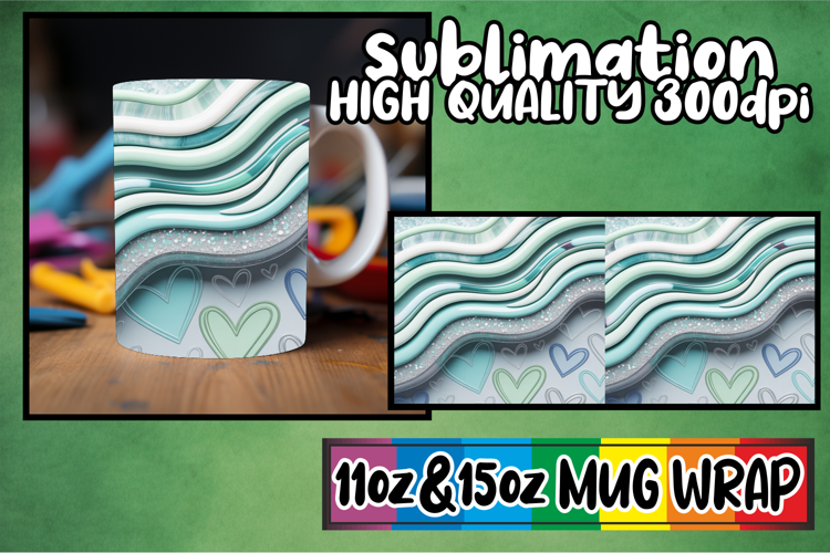 Serene evenings sublimation mug wrap, Pattern