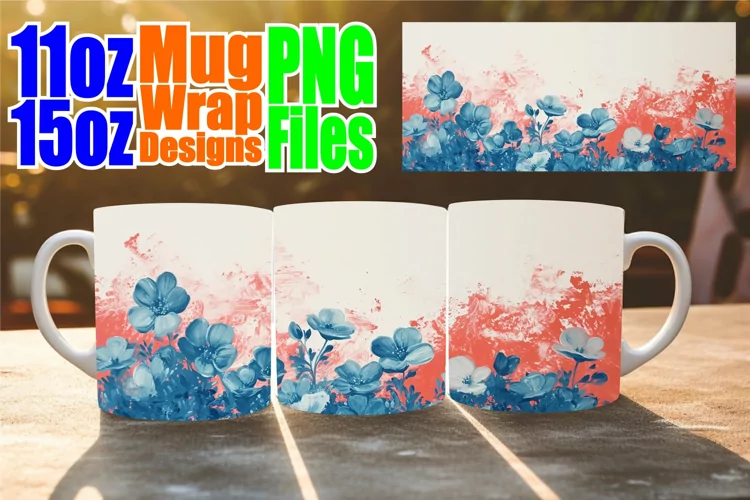 Spring Serenade Mug Wrap: Floral Sublimation