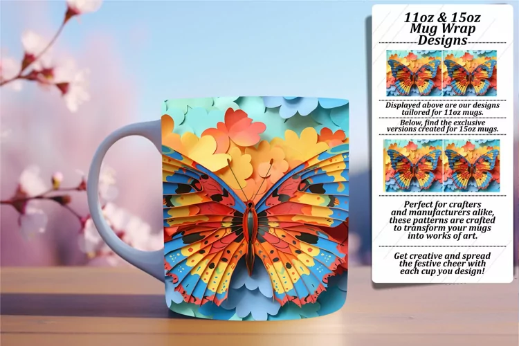 Enchanting Springtime Beauty: 3D Mug Wrap