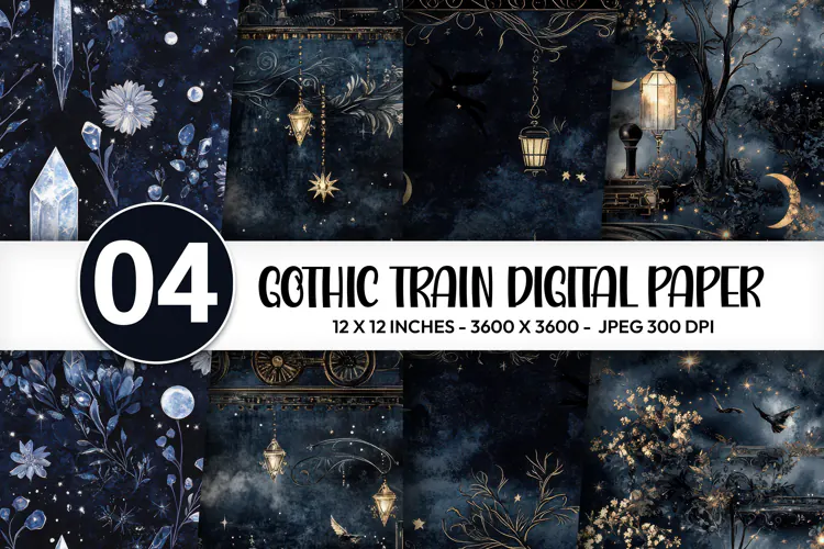 Gothic Train Digital Paper