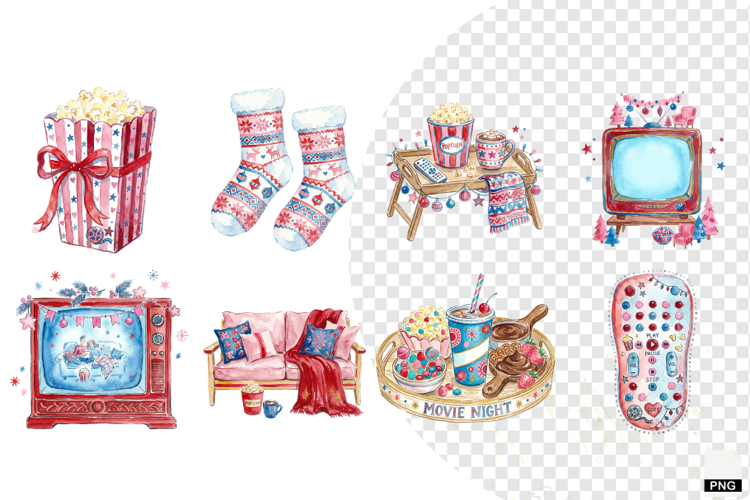 Cozy Movie Night Clipart