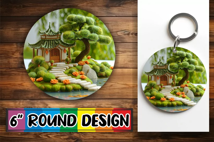 Springtime Beauty in Sublimation Circle Kaychain 3D Design