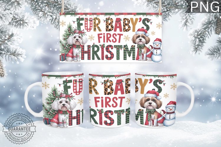 Fur Babys First Mug Wrap - Christmas Mug Sublimation