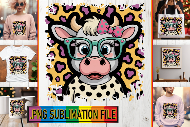 Sweet TSHIRT Art PNG, Cute Cow