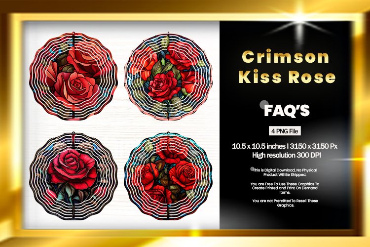 Crimson Kiss Rose Wind Spinner Sublimation - 04 Variations example image 1