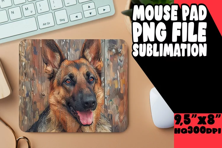 Adorable Dog on Wood Desk Pad