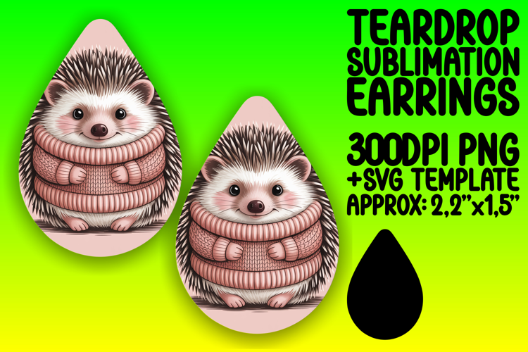 Creative Teardrop Earrings Template Art , Valenines Animals