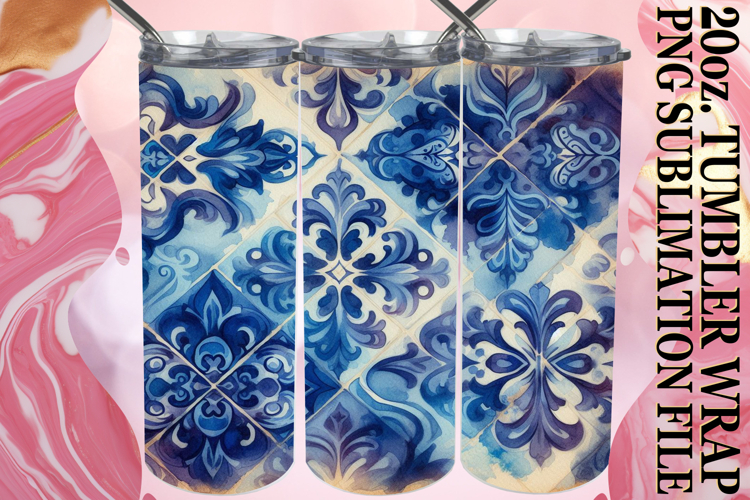 Bright reflections 20oz tumbler wrap, Watercolor Pattern