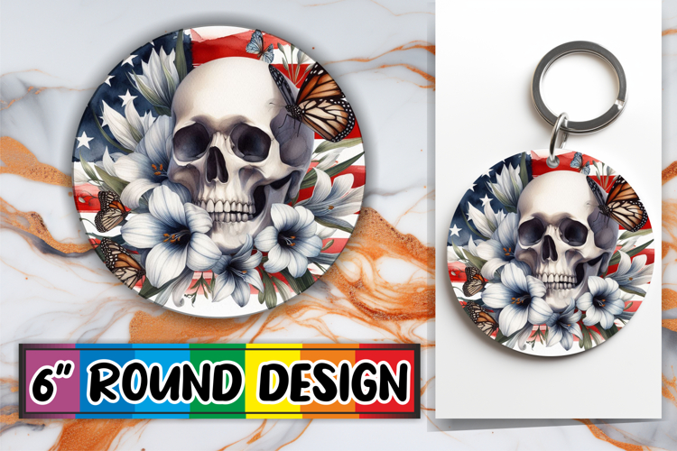 Radiant Circle Ornaments for Parties, Skull USA