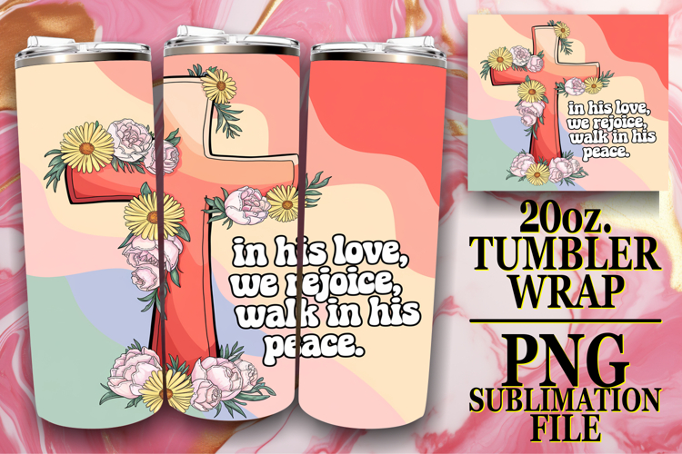 Unique horizons 20oz tumbler wrap, Cross