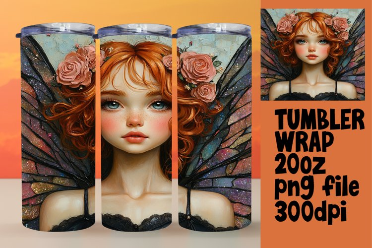 CUSTOM 20oz Tumbler Template for Gifts , Fairy