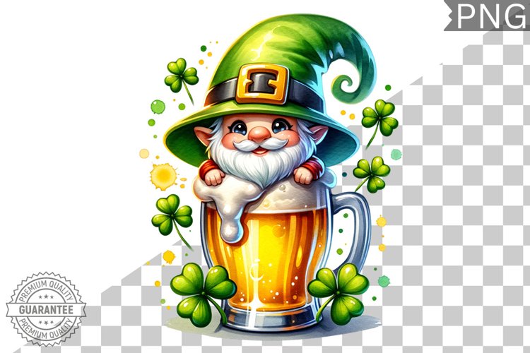 St. Patricks day Gnome - Clipart Sublimation PNG