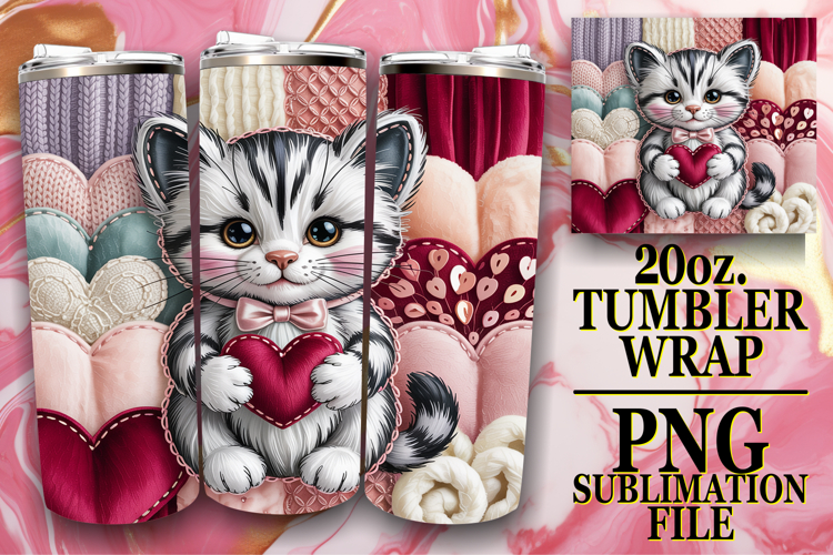 Bright Mornings 20oz tumbler wrap, Valenines Animals