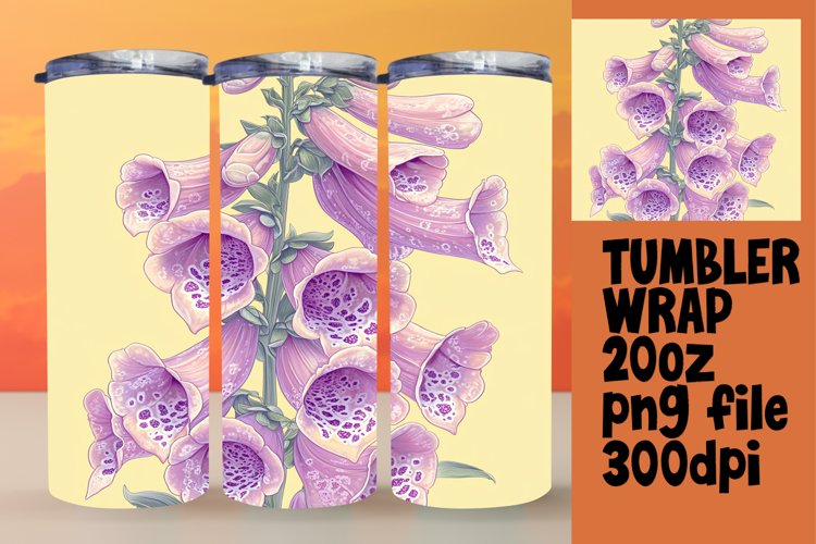 Floral Watercolor Tumbler Sublimation Wrap Design 20oz