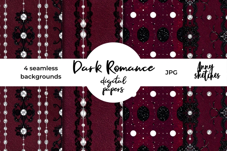 Dark Burgundy Lace and Pearls Background Smut Dark Romance