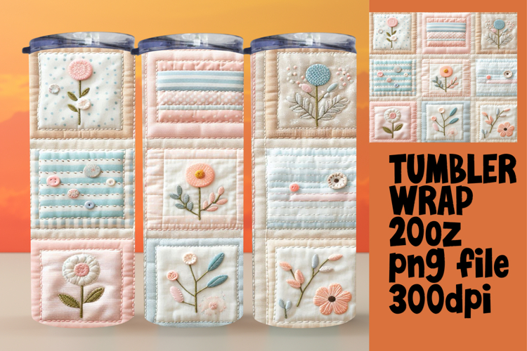 Custom 20oz Tumbler Design , Patchwork