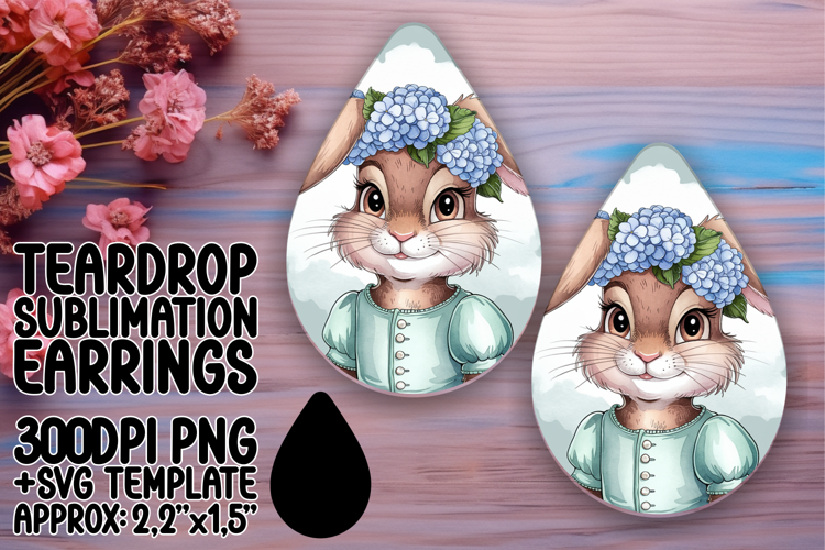 Whimsical Teardrop Design for Crafting , Cute Bunny