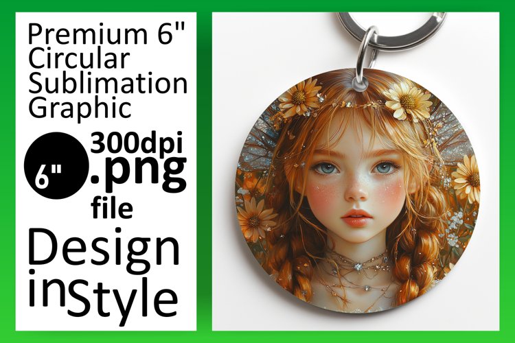 Chic Circle PNG Car Coaster Design , Fairy