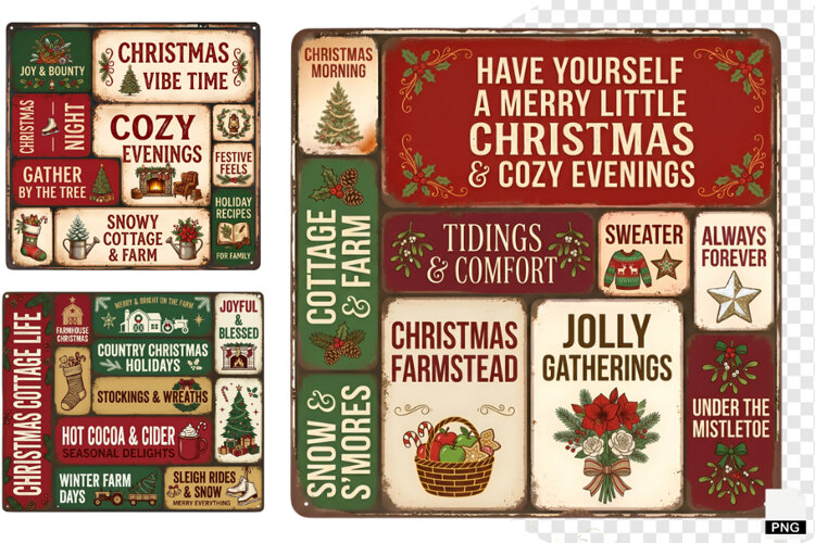 Christmas Farms Signs PNG example image 1