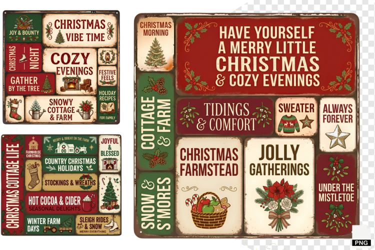Christmas Farms Signs PNG