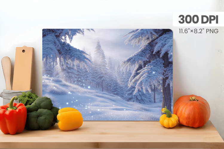 Winter Christmas Wonderland Cutting Board PNG Sublimation
