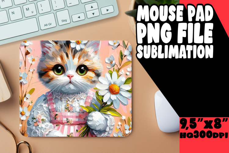 Sweet DESK PAD PNG Style, Cute Cat