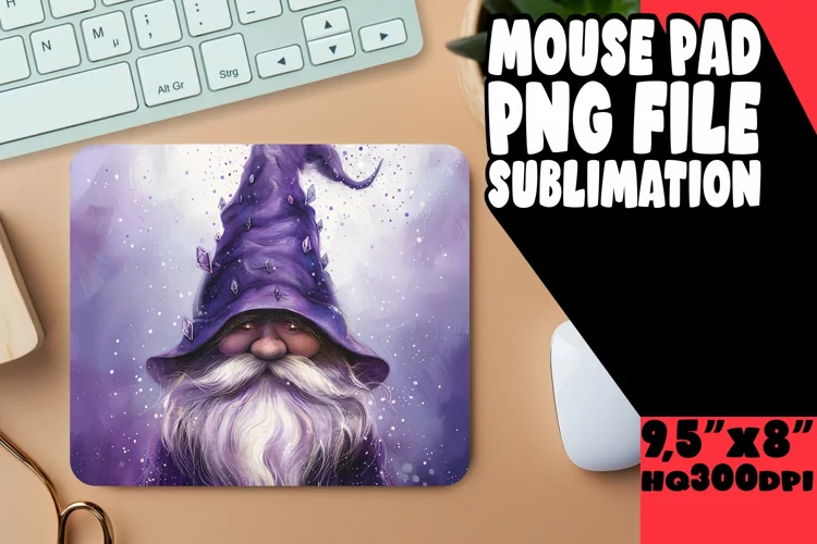Whimsical Wilderness: Watercolor Gnome Mouse Pad Design