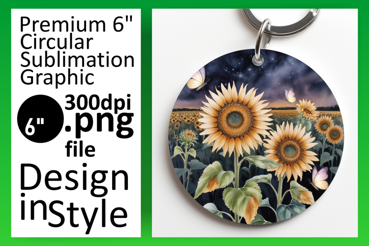 Trendy Round Design for Keychains , Flowers