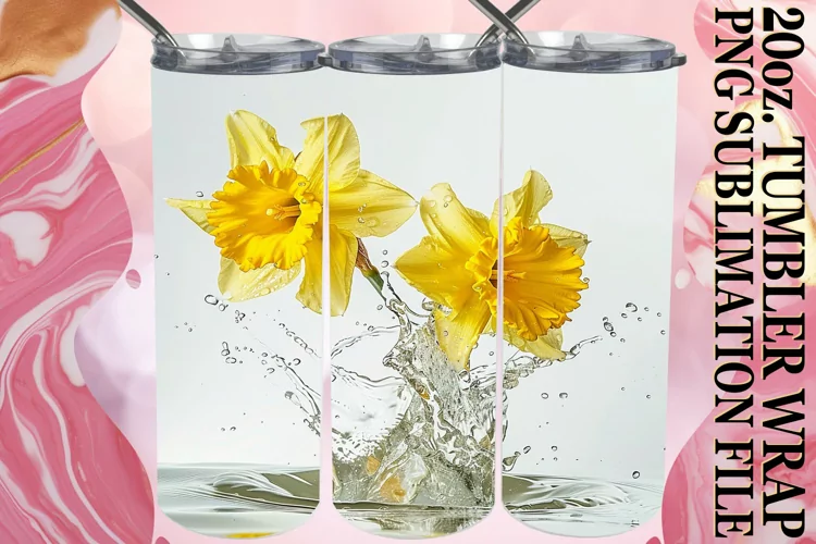 Petal Tranquility: Sublimation Tumbler Wrap - 20oz